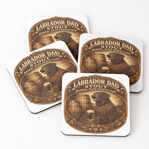 Item preview, Labrador Dad Stout Barrel Aged Gift – Dark Beer Lover Dog Dad Vintage Brewery Art designed and sold by PawPrintCustom.