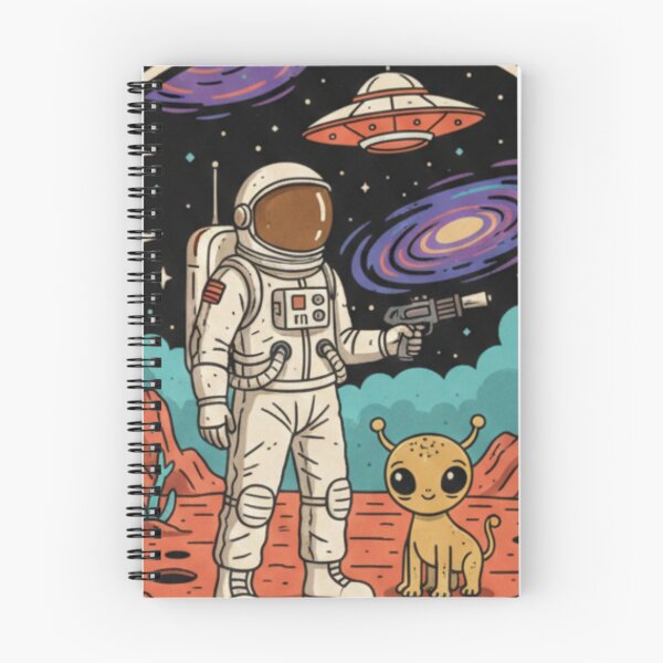 Item preview, Explore The Unknown - Retro Astronaut and Alien Friend Space designed and sold by Nomadic-Prints.