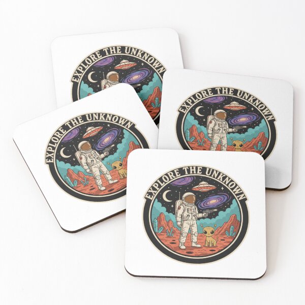 Item preview, Explore The Unknown - Retro Astronaut and Alien Friend Space designed and sold by Nomadic-Prints.