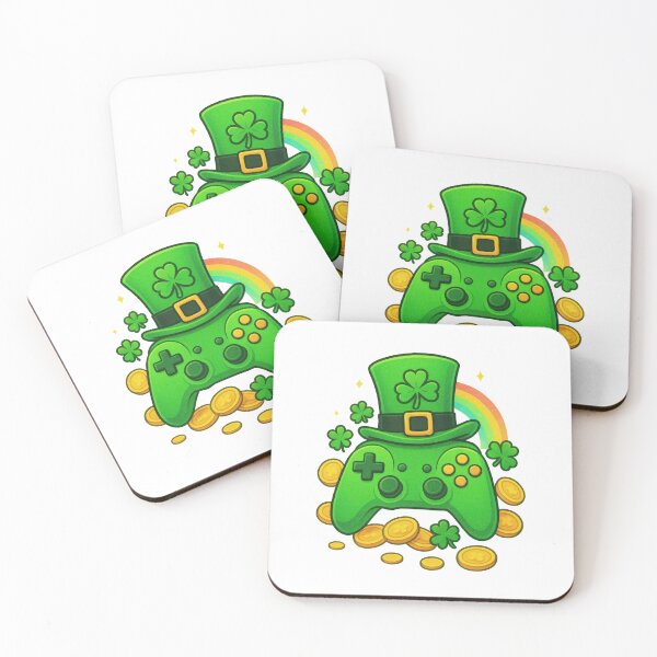 Item preview, Lucky gamer leprechaun controller with gold coins – St Patrick’s Day gaming designign designed and sold by olenapetol.