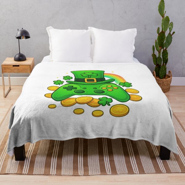Item preview, Lucky gamer leprechaun controller with gold coins – St Patrick’s Day gaming designign designed and sold by olenapetol.