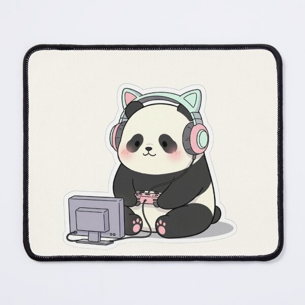 Item preview, Cute Panda Gamer with Headset – Kawaii Gaming Aesthetic designed and sold by soletstudio.