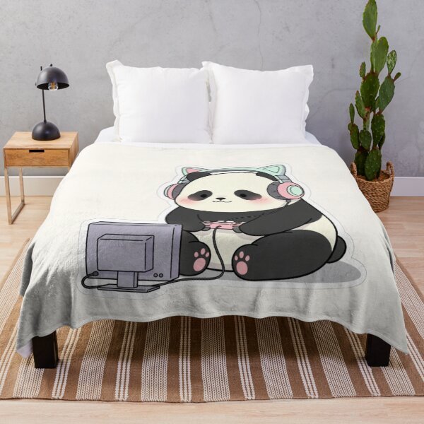 Item preview, Cute Panda Gamer with Headset – Kawaii Gaming Aesthetic designed and sold by soletstudio.