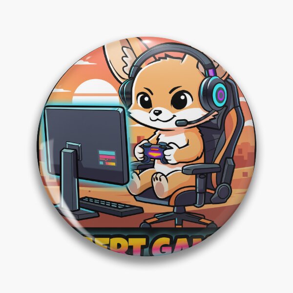 Artikelvorschau, Desert Gamer Fennec Fox – Gaming-Streamer – Handgezeichnete digitale Kunst entworfen und verkauft von AmazingEG.