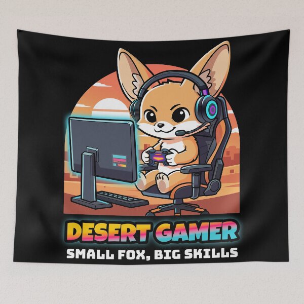Item preview, Desert Gamer Fennec Fox - Gaming Streamer - Hand-Drawn Digital Art designed and sold by AmazingEG.