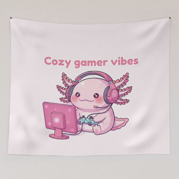 Item preview, Cozy Gamer Axolotl Kawaii – Cute Pink Gaming Aesthetic Design designed and sold by soletstudio.