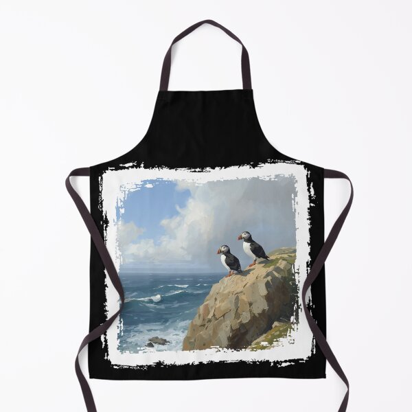 Item preview, Atlantic Puffin on Coastal Cliff Scottish Wildlife Painting designed and sold by Loom on the Loch.