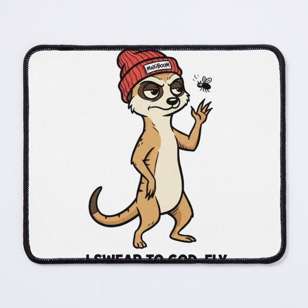 Item preview, Funny Angry Meerkat vs Fly - Retro 90s Cartoon - Maxi Boom designed and sold by mAXiBoOM.