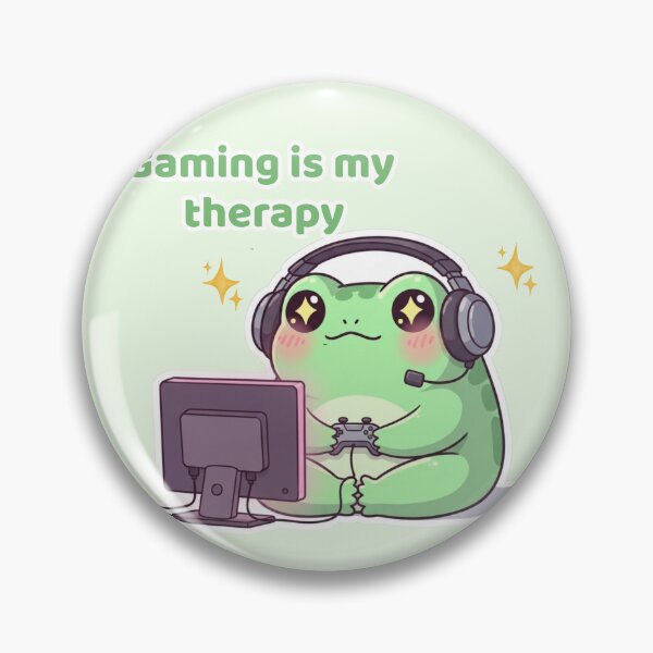 Item preview, Cute Gamer Frog – Gaming Is My Therapy Kawaii Gaming Design designed and sold by soletstudio.