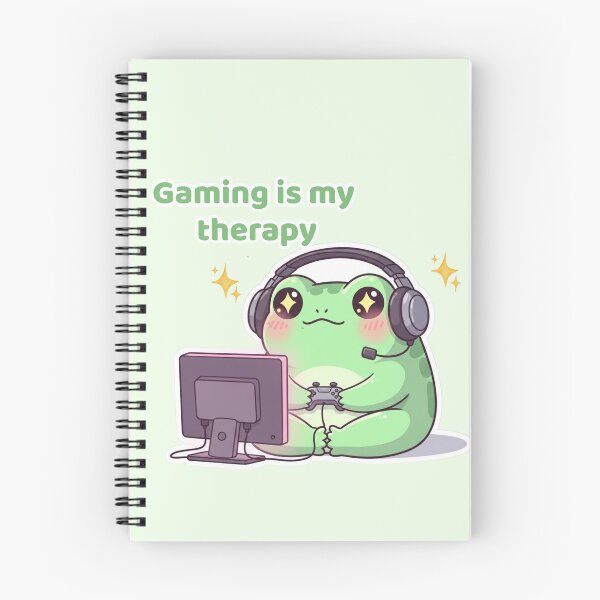 Item preview, Cute Gamer Frog – Gaming Is My Therapy Kawaii Gaming Design designed and sold by soletstudio.