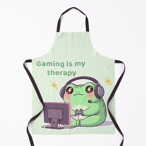 Item preview, Cute Gamer Frog – Gaming Is My Therapy Kawaii Gaming Design designed and sold by soletstudio.