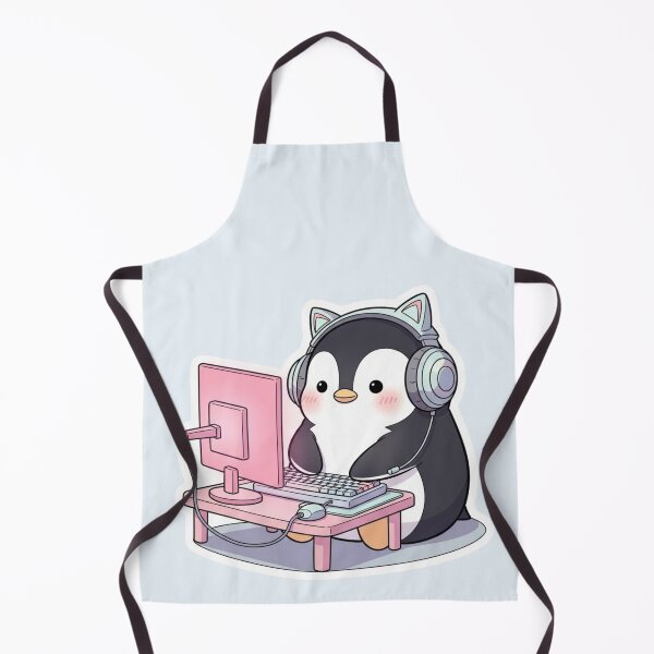 Item preview, Cute Gamer Penguin with Headset – Kawaii Streaming & Gaming Design designed and sold by soletstudio.
