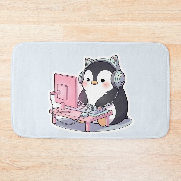 Item preview, Cute Gamer Penguin with Headset – Kawaii Streaming & Gaming Design designed and sold by soletstudio.