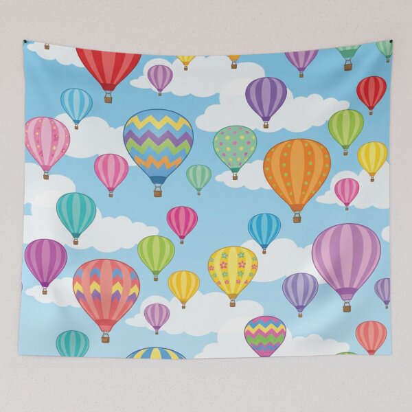 Item preview, Colorful Hot Air Balloons in Blue Sky Pattern designed and sold by DGtaLrtcom.