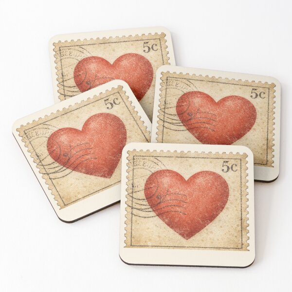 Item preview, Retro Heart Stamp designed and sold by TheInkyLine.