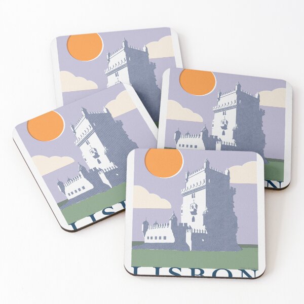 Item preview, Belem Lisbon Vintage Travel Poster designed and sold by Staci Wolfson Art & Design.