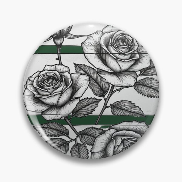 Item preview, Intricate Triple Rose Botanical Panel Sketch designed and sold by sanorastyle.