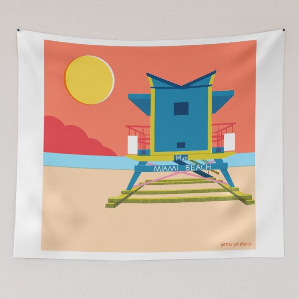 Item preview, Miami Beach Azul designed and sold by Staci Wolfson Art & Design.