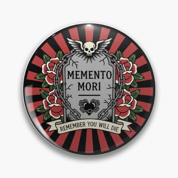 Item preview, Memento Mori Tombstone - Traditional Tattoo Style Goth Art designed and sold by anubisartvault.