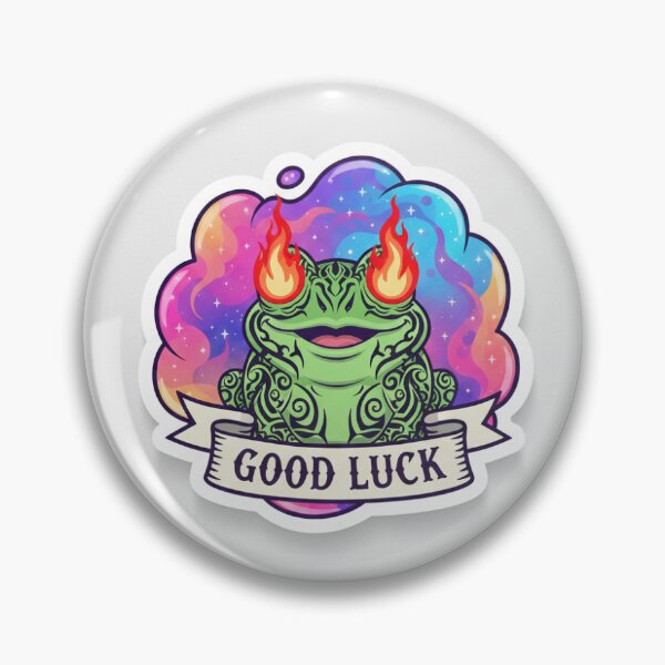 Item preview, Tribal Good Luck Toad - Flaming Eyes & Cosmic Galaxy Magic Sticker designed and sold by anubisartvault.