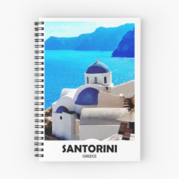 Item preview, Santorini travel poster designed and sold by ChimaGraphics.