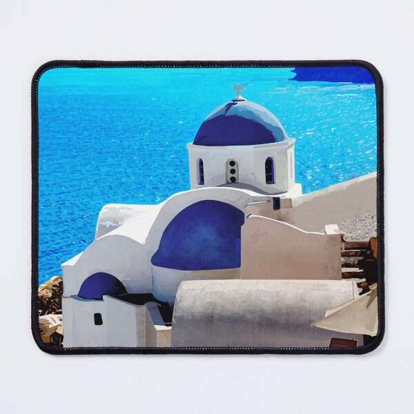 Item preview, Santorini travel poster designed and sold by ChimaGraphics.