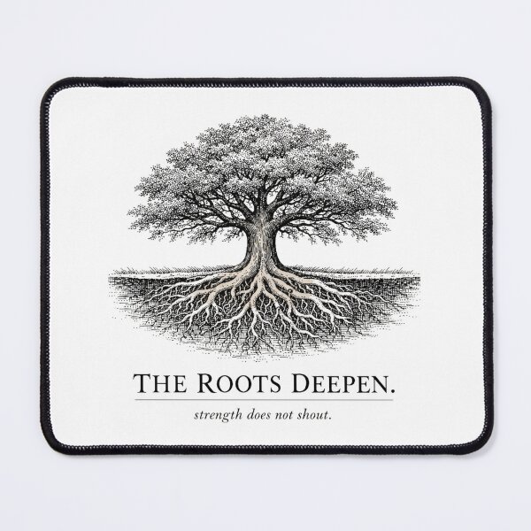 Item preview, Roots Deepen – Quiet Strength Tree Illustration | Minimal Nature Philosophy Design designed and sold by bazstees54.
