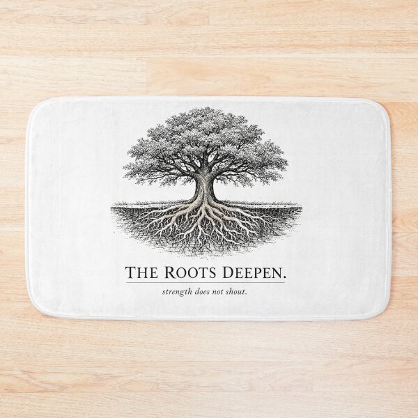 Item preview, Roots Deepen – Quiet Strength Tree Illustration | Minimal Nature Philosophy Design designed and sold by bazstees54.