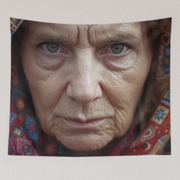 Item preview, Portrait of old woman face designed and sold by tipitoes.