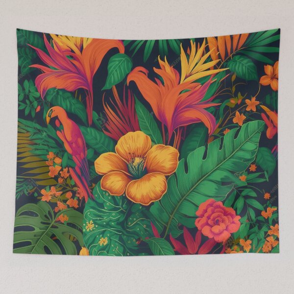 Item preview, Tropical Flowers  Floral Illustration designed and sold by Lovemountain.