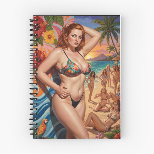 Item preview, young redhead with a surfboard on the beach designed and sold by Chubby Chase.