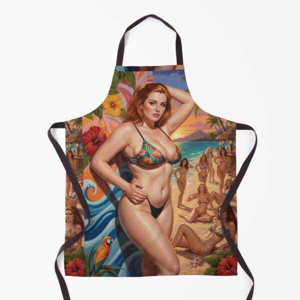 Item preview, young redhead with a surfboard on the beach designed and sold by Chubby Chase.