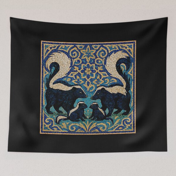 Item preview, Skunk Family – Artistic Wildlife Print #2 designed and sold by Helios Be. Lavsh.
