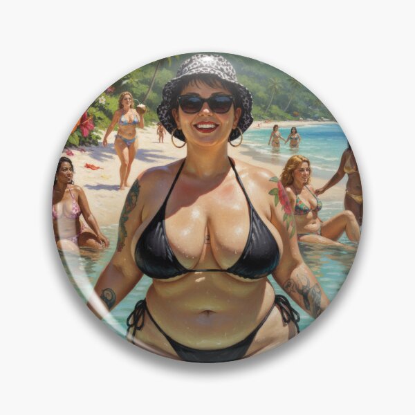 Item preview, thick lady washing on the beach designed and sold by Chubby Chase.