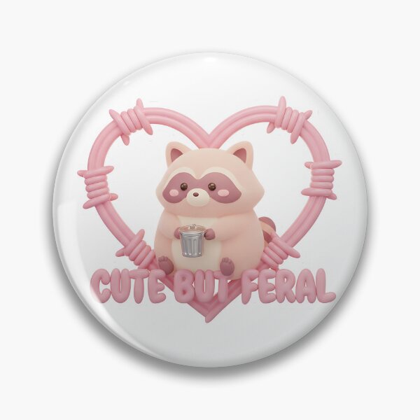 Item preview, Cute But Feral Pink Raccoon Barbed Wire Heart designed and sold by DigitalAnnaBanana.
