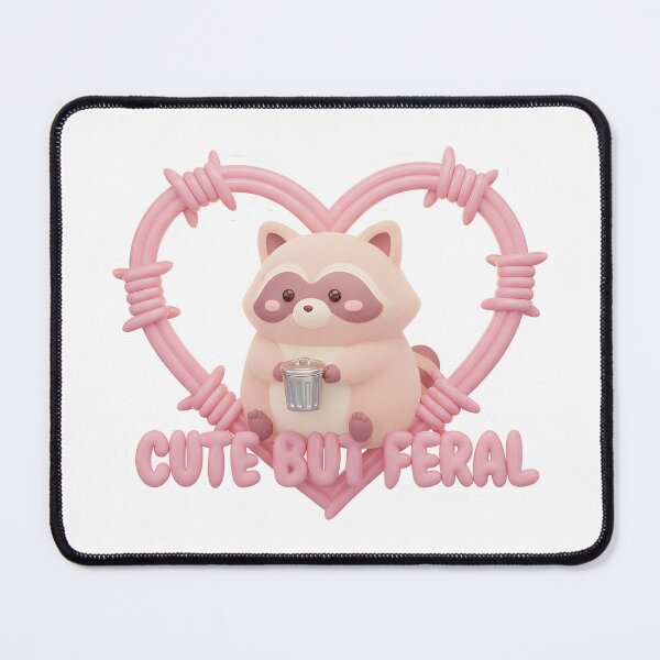 Item preview, Cute But Feral Pink Raccoon Barbed Wire Heart designed and sold by DigitalAnnaBanana.