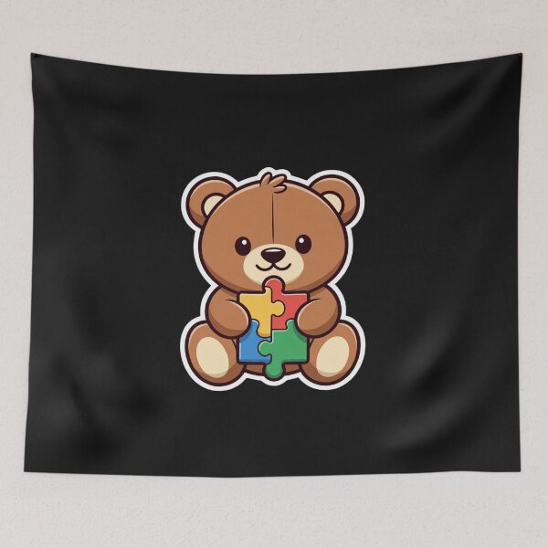 Item preview, Autism Awareness Puzzle Bear Neurodiversity Acceptance designed and sold by GrumpySableye.