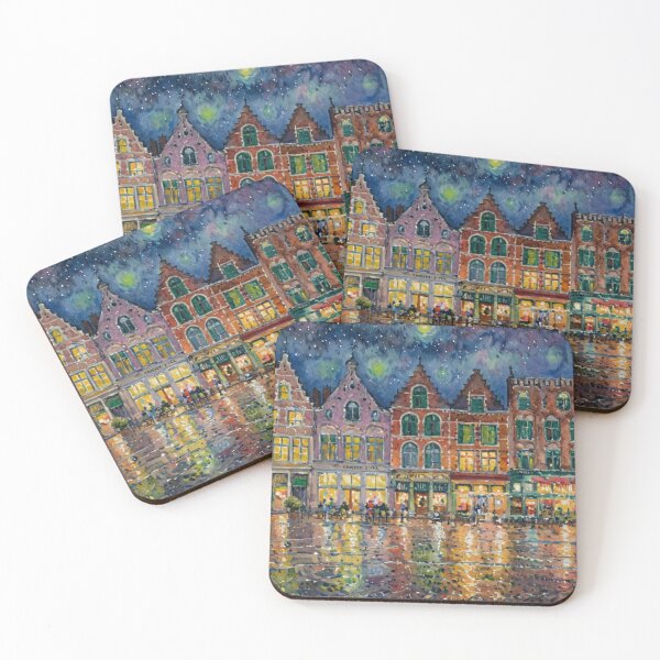 Item preview, Bruges market square in the evening designed and sold by sid1802.