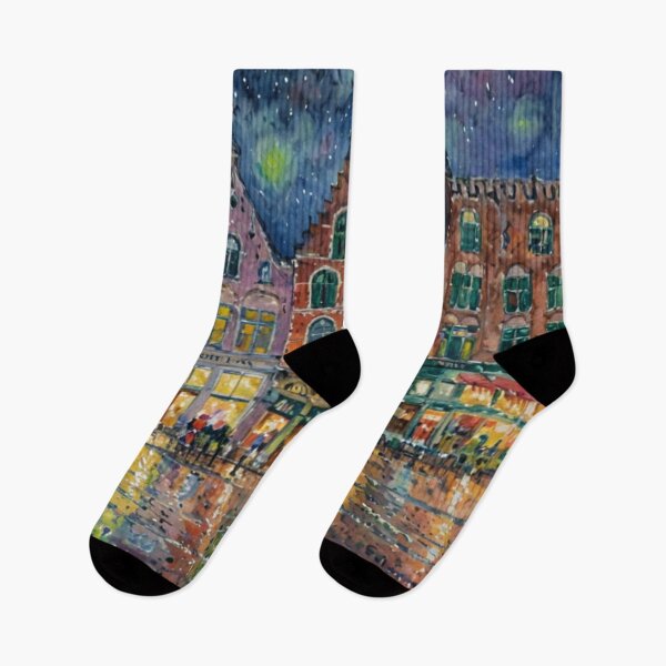 Item preview, Bruges market square in the evening designed and sold by sid1802.