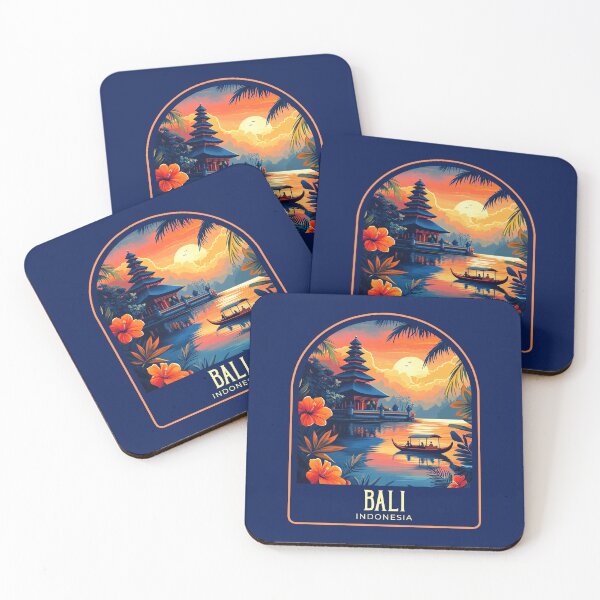 Artikelvorschau, Bali Vintage Reiseillustration entworfen und verkauft von HomeLivingCo.