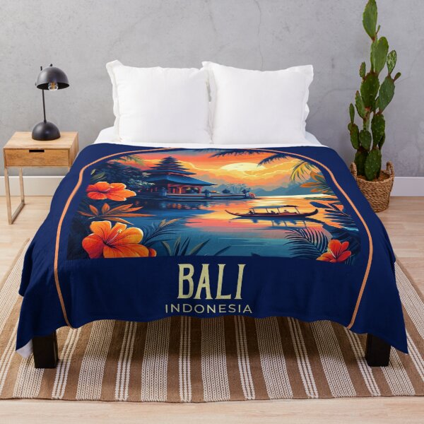Artikelvorschau, Bali Vintage Reiseillustration entworfen und verkauft von HomeLivingCo.