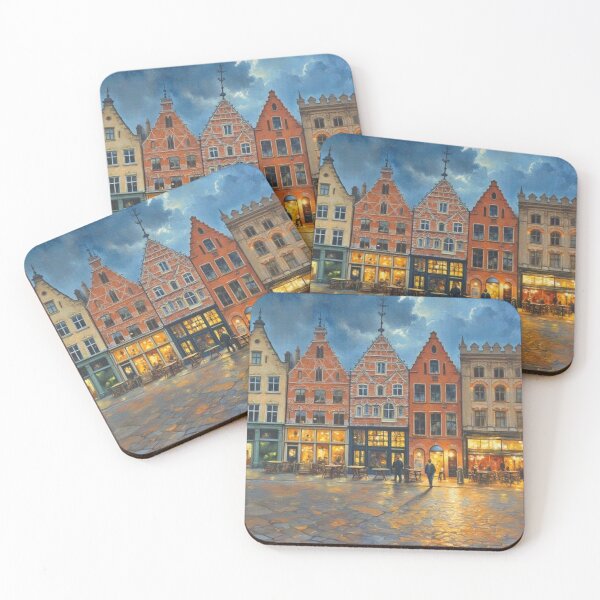 Item preview, Bruges market square in the evening designed and sold by sid1802.