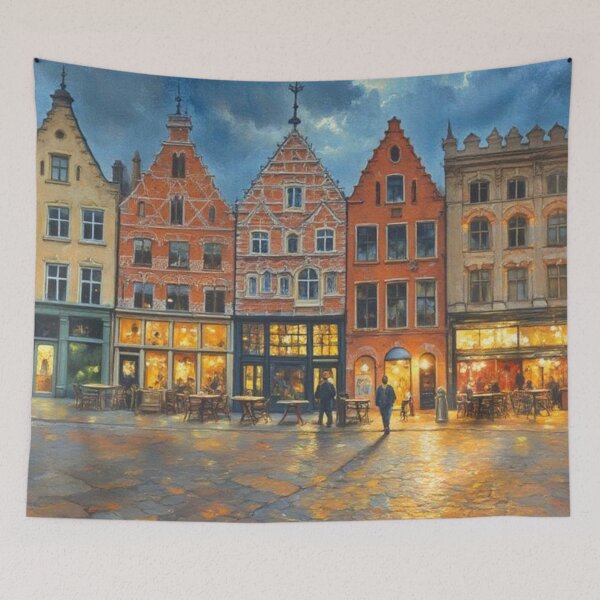 Item preview, Bruges market square in the evening designed and sold by sid1802.
