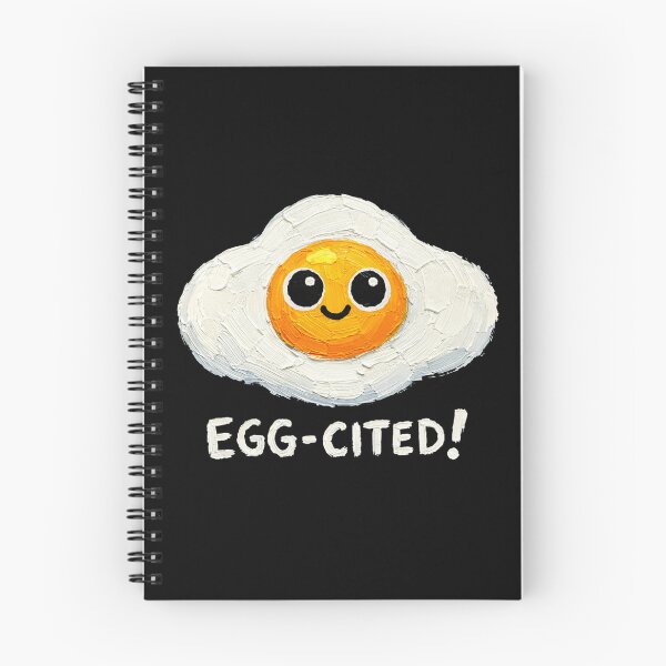Item preview, Cute Fried Egg Cartoon – Egg-Cited Breakfast Pun designed and sold by Liv Solara.