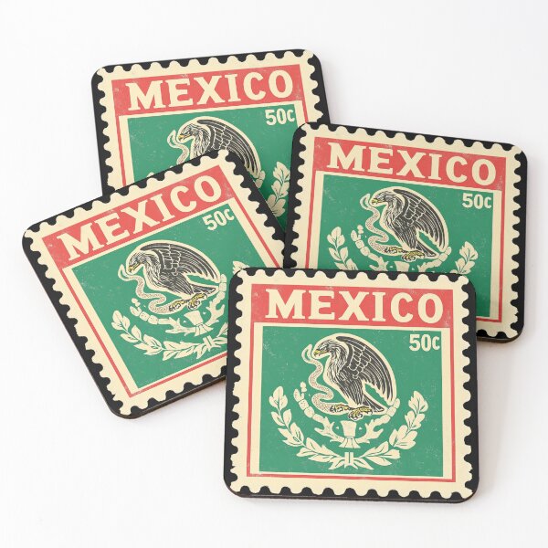 Item preview, Vintage Mexico Postage Stamp Art - Eagle, Snake & Cactus designed and sold by tiigerdad.