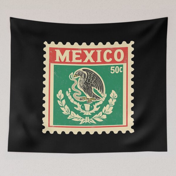 Item preview, Vintage Mexico Postage Stamp Art - Eagle, Snake & Cactus designed and sold by tiigerdad.