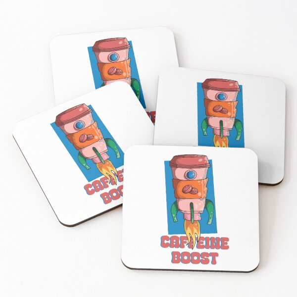 Item preview, Caffeine Boost Rocket Ship Art - Retro Coffee Lover Space Graphic designed and sold by The Funscape Store.