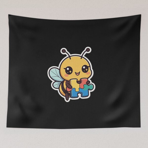 Item preview, Autism Awareness Puzzle Pieces Bee Neurodiversity Support designed and sold by GrumpySableye.