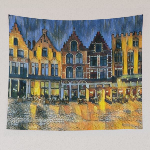 Item preview, Bruges market square in the evening designed and sold by sid1802.