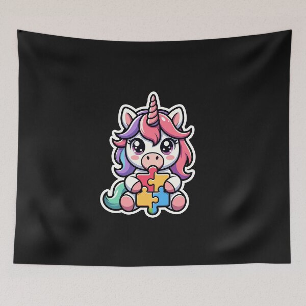 Item preview, Unicorn Autism Awareness Puzzle Piece Autistic Support Neurodiversity designed and sold by GrumpySableye.